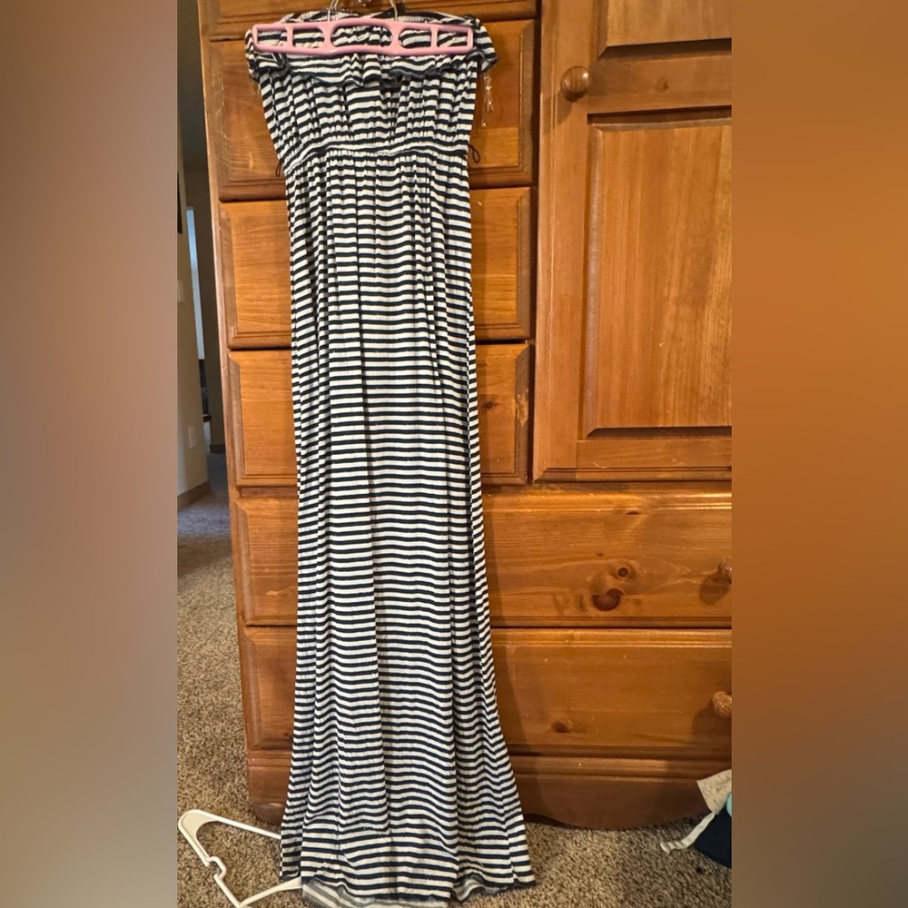 Black and White Striped Maxi dress